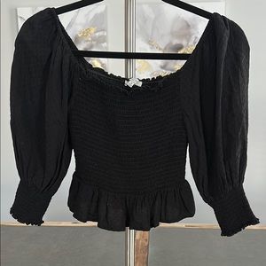 Love Tree Black Blouse Elegant Top